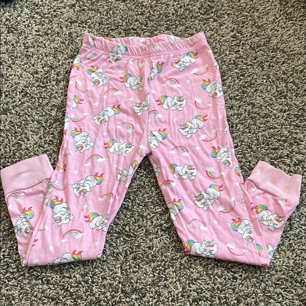 Unicorn Print Pink Pajama Bottoms